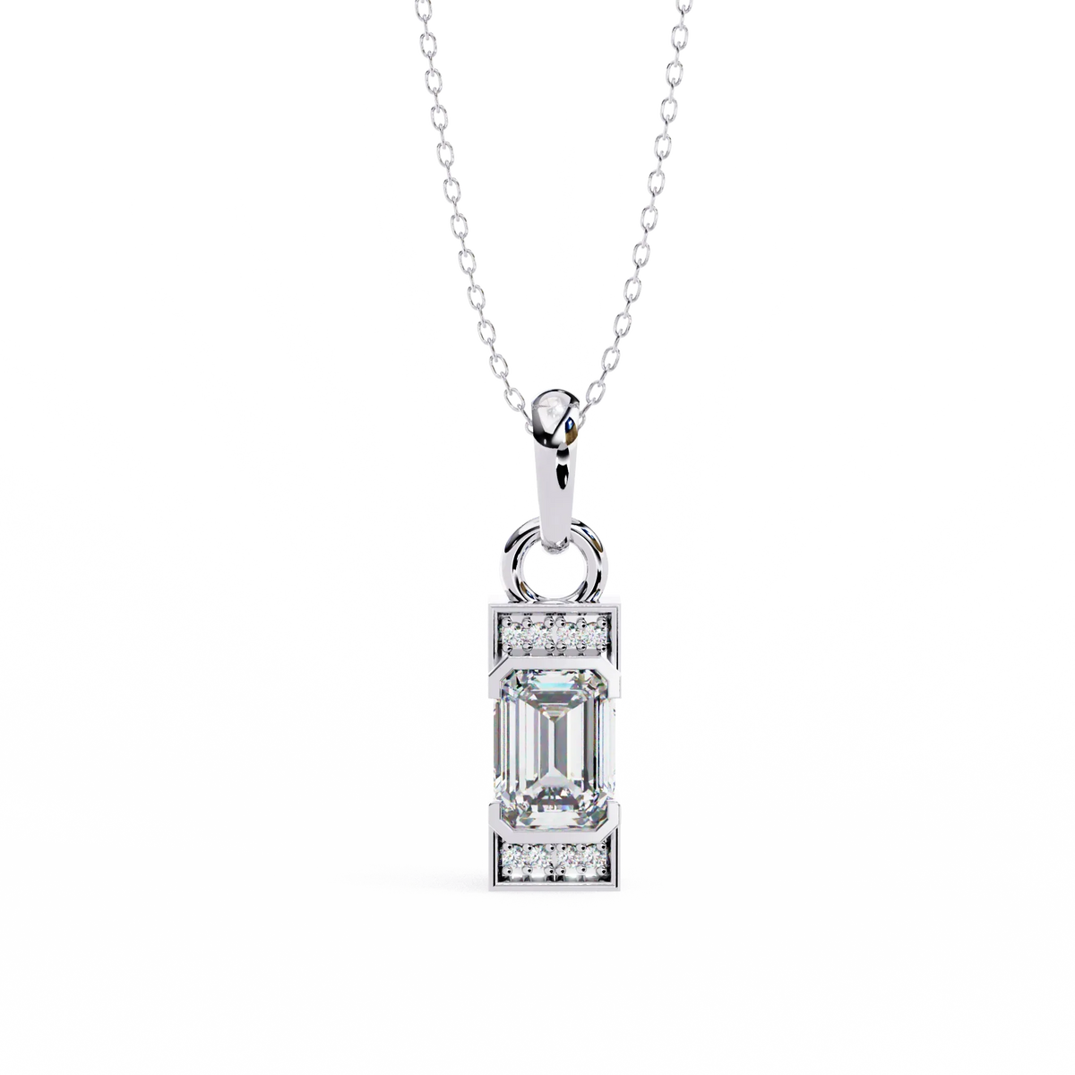 Empire Baguette Lab Grown Diamond Pendant - Ophiratbf