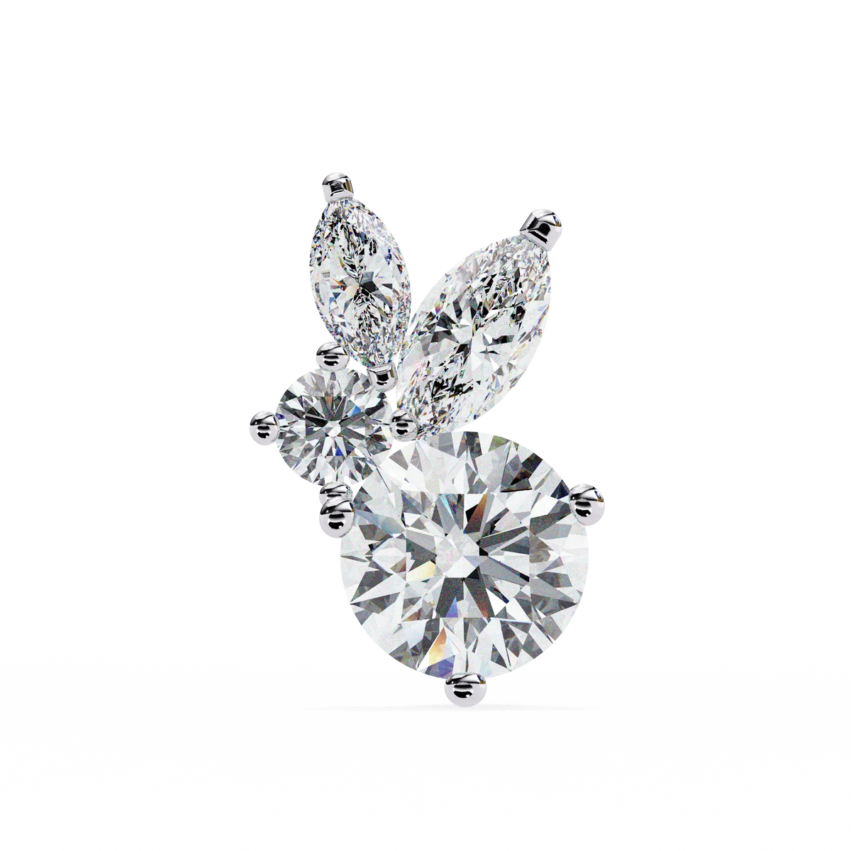 Viva Asymmetrical Marquise Cluster Lab Grown Diamond Studs - Ophiratbf