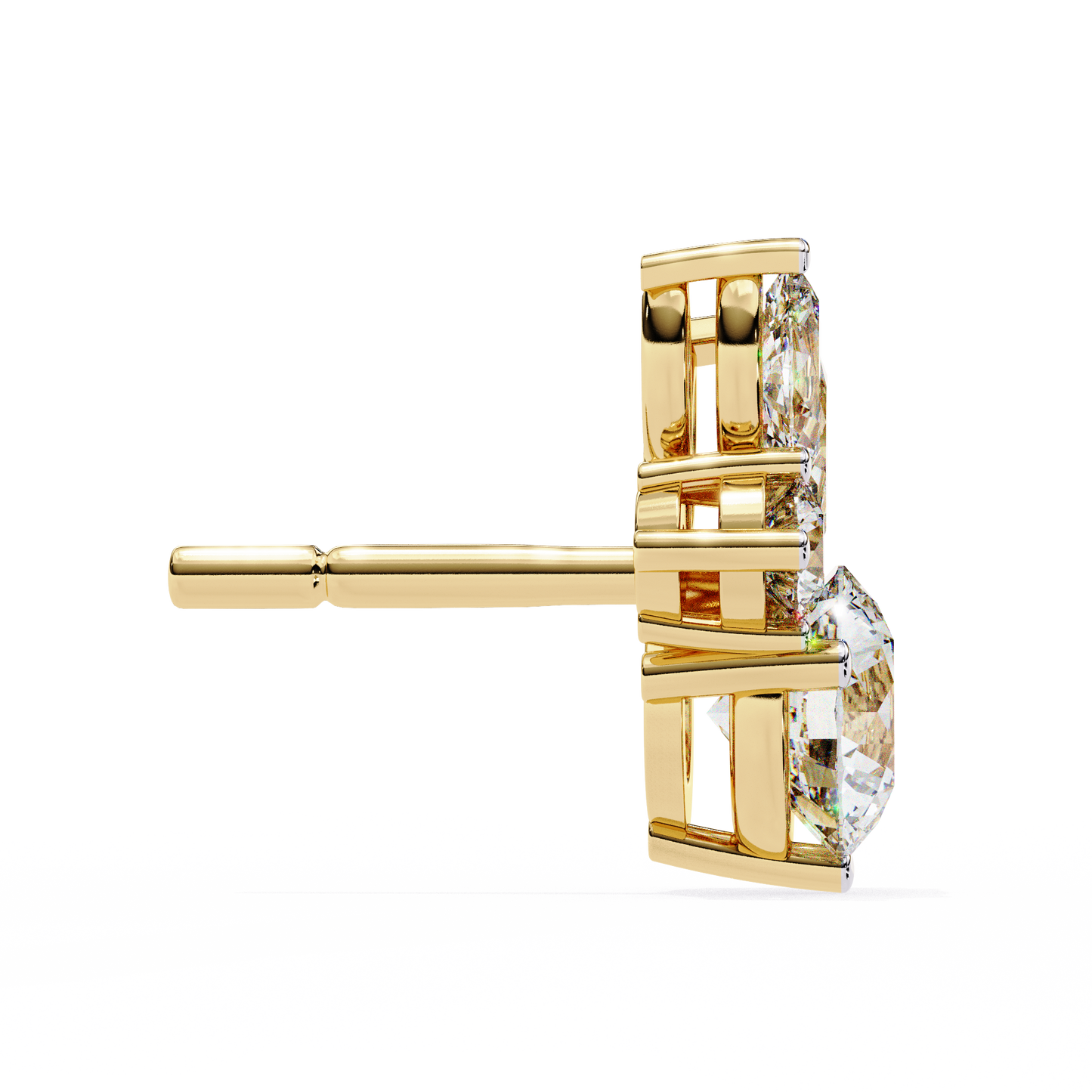 viva asymmetrical marquise cluster lab grown diamond studs