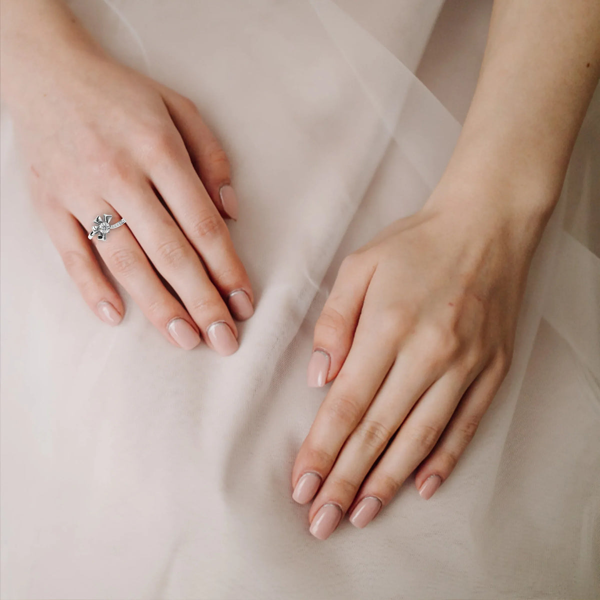 Ribbon Bloom Lab Grown Diamond Ring - Ophiratbf