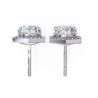 Luxe Hexagon Halo Lab Grown Diamond Studs - Ophiratbf