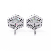 Luxe Hexagon Halo Lab Grown Diamond Studs - Ophiratbf