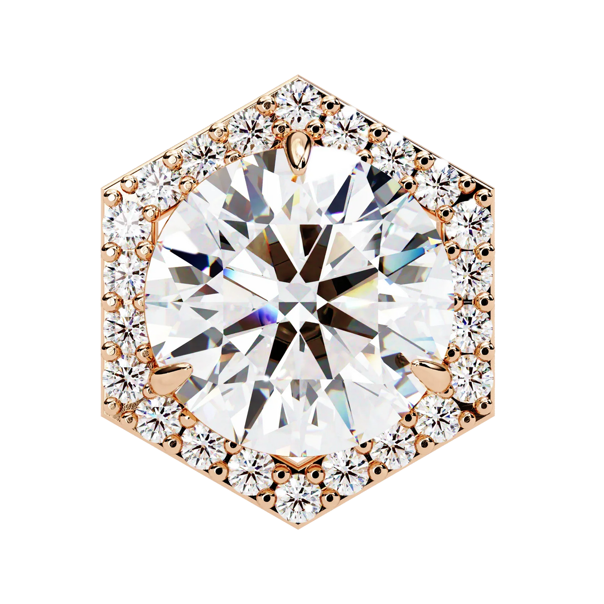 Luxe Hexagon Halo Lab Grown Diamond Studs - Ophiratbf