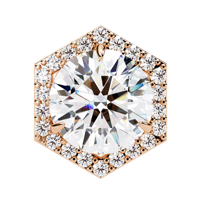 Luxe Hexagon Halo Lab Grown Diamond Studs