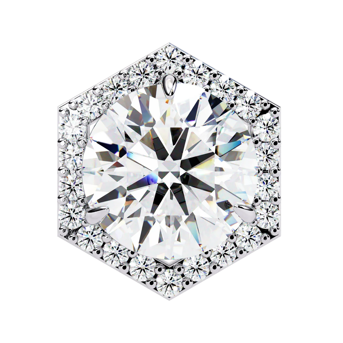 Luxe Hexagon Halo Lab Grown Diamond Studs - Ophiratbf