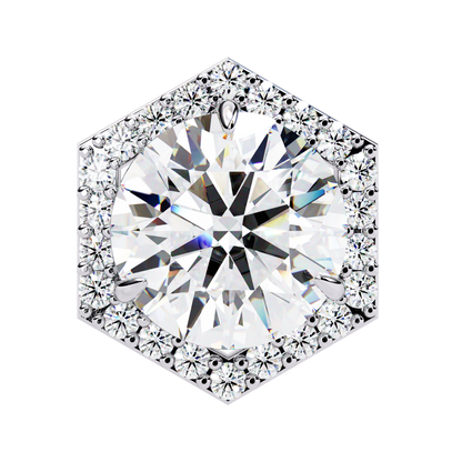 Luxe Hexagon Halo Lab Grown Diamond Studs