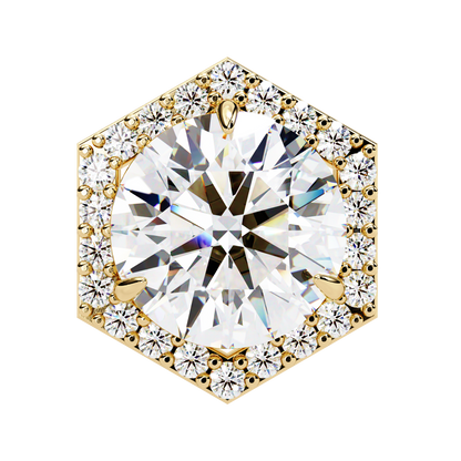 Luxe Hexagon Halo Lab Grown Diamond Studs