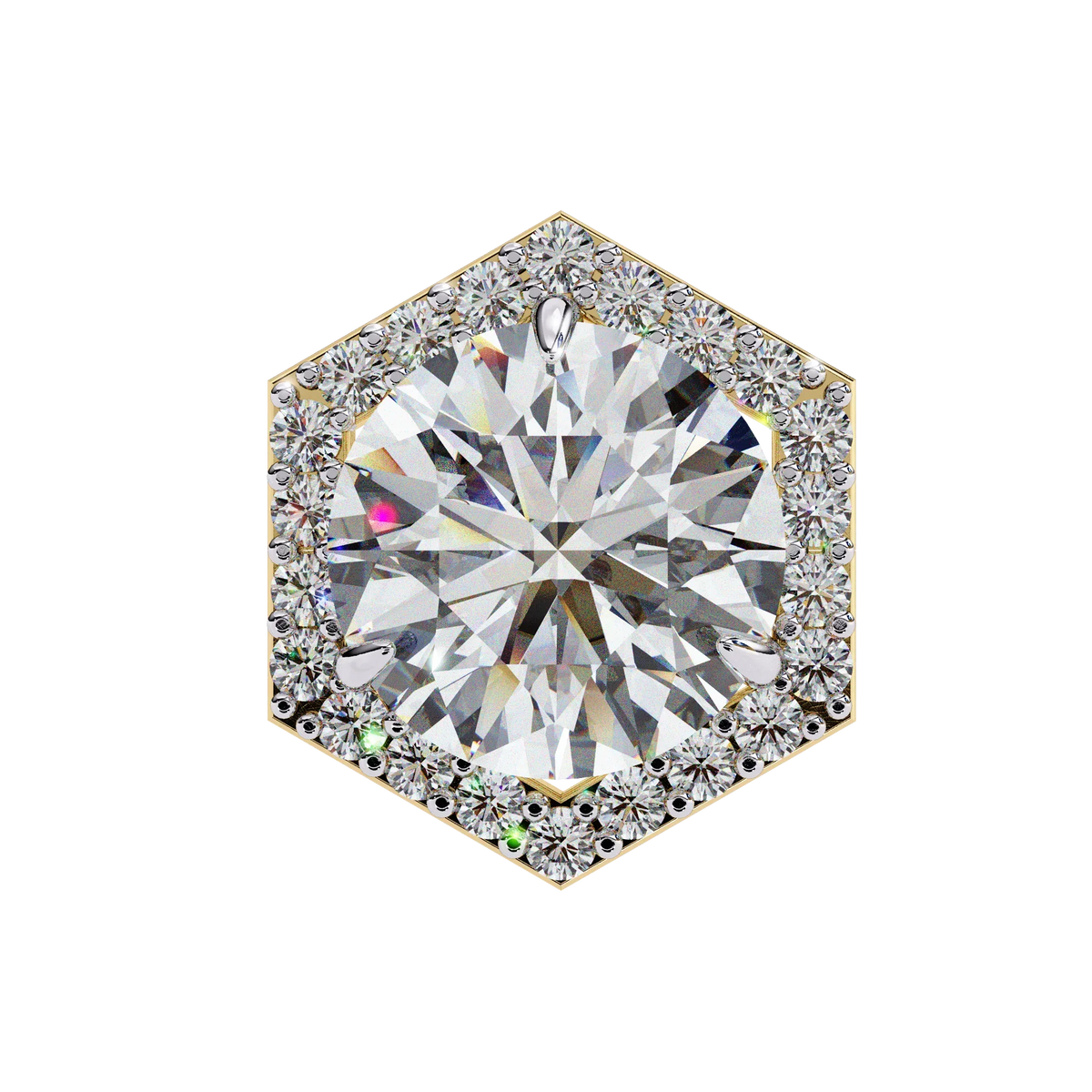 Luxe Hexagon Halo Lab Grown Diamond Studs - Ophiratbf