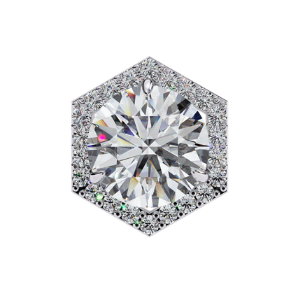 Luxe Hexagon Halo Lab Grown Diamond Studs