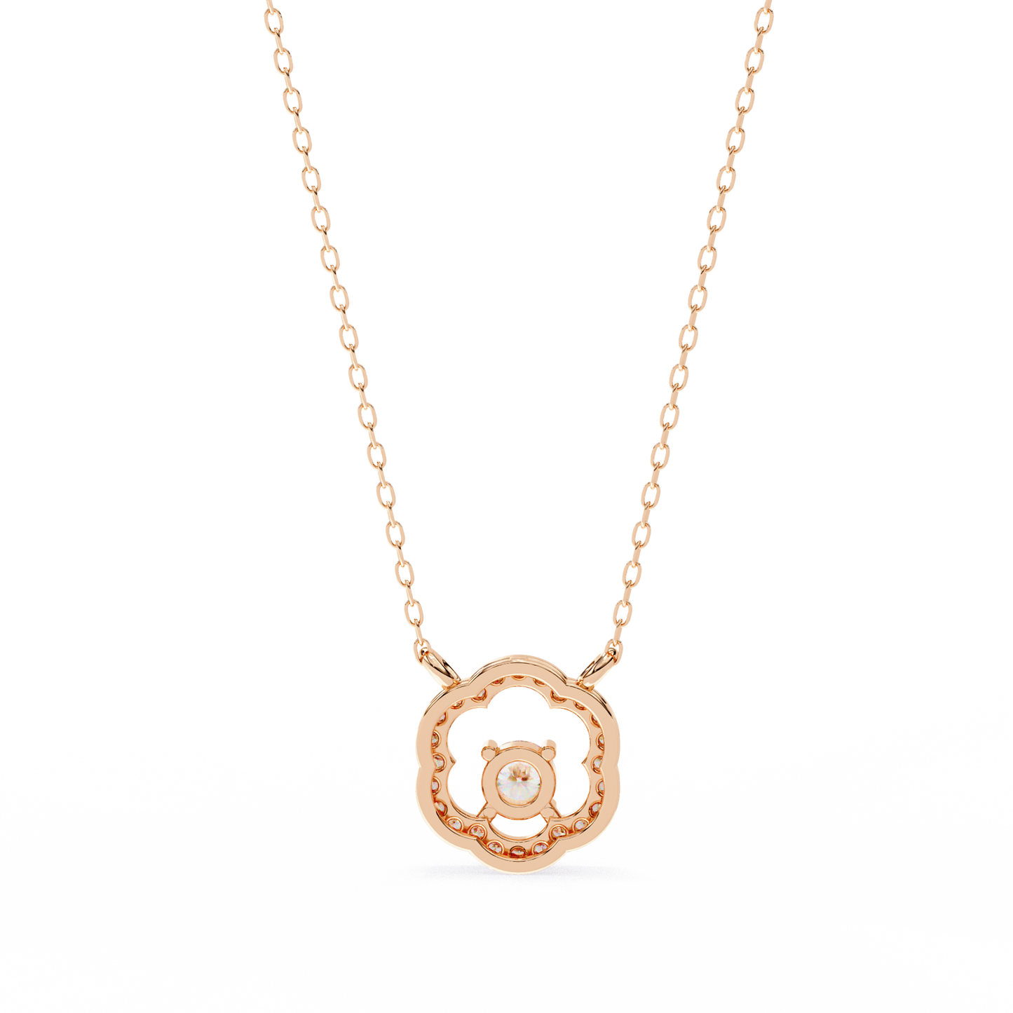 blossom cluster lab grown diamond pendant