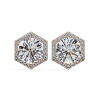 Luxe Hexagon Halo Lab Grown Diamond Studs - Ophiratbf