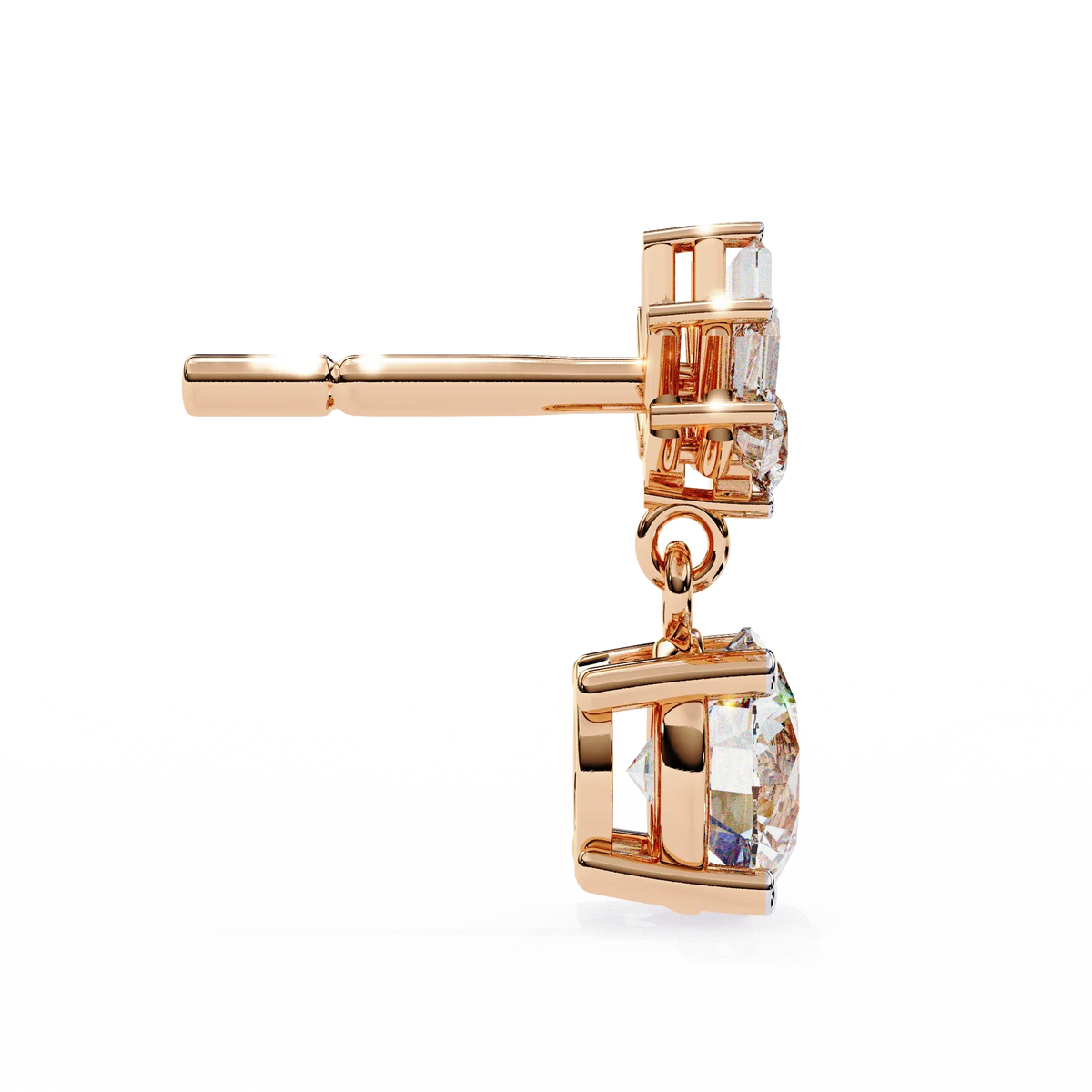 Radiance Baguette Cluster Drop Lab Grown Diamond Studs - Ophiratbf