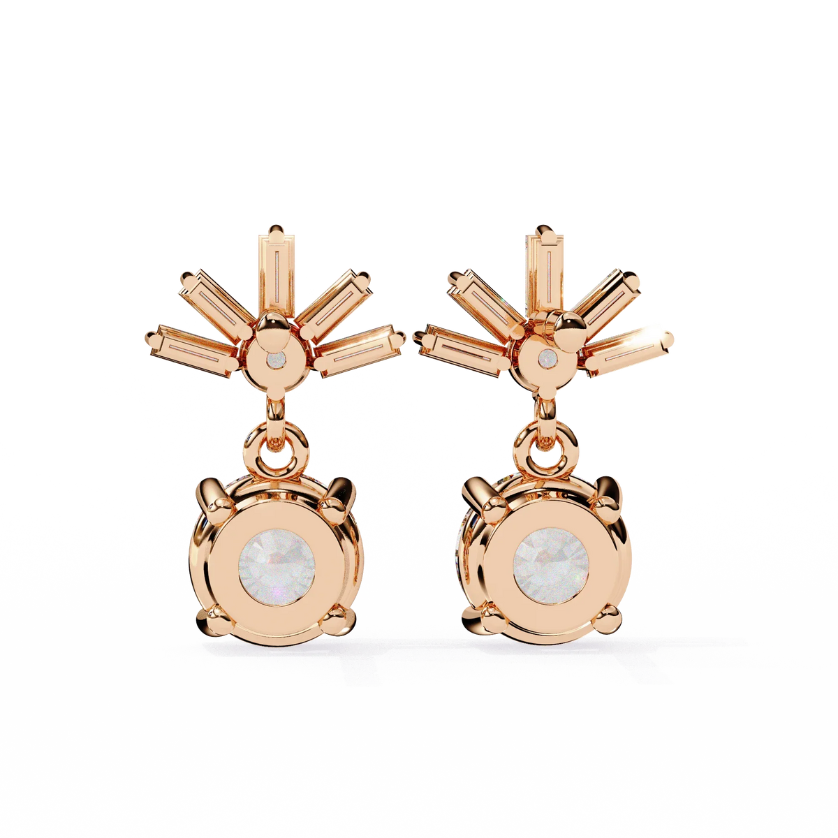 Radiance Baguette Cluster Drop Lab Grown Diamond Studs - Ophiratbf
