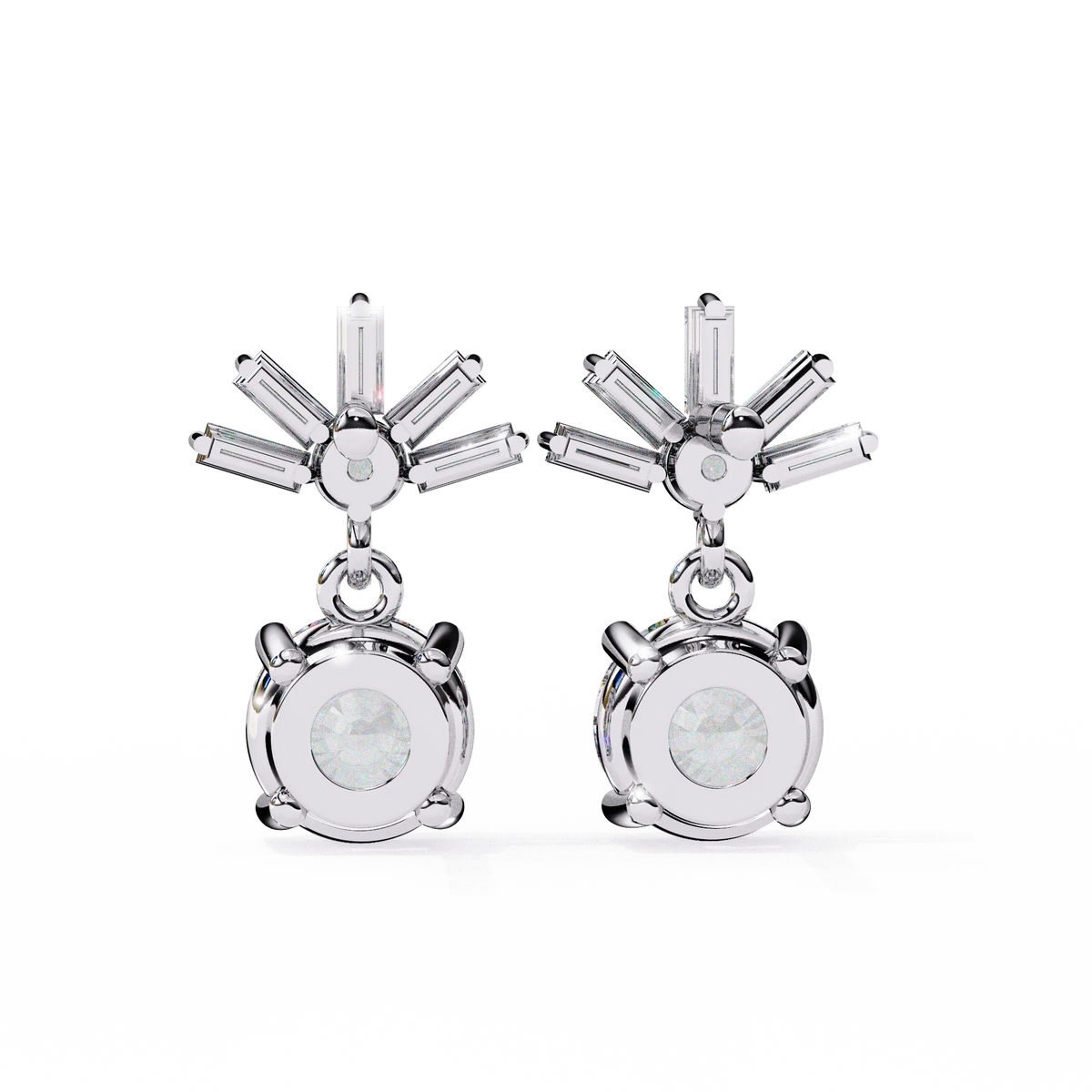 Radiance Baguette Cluster Drop Lab Grown Diamond Studs - Ophiratbf