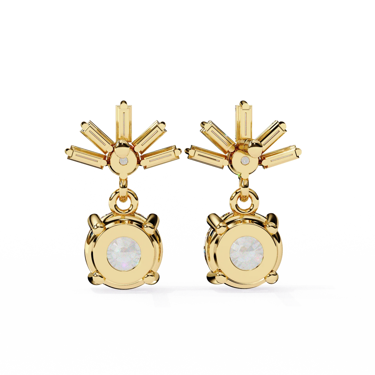 Radiance Baguette Cluster Drop Lab Grown Diamond Studs - Ophiratbf