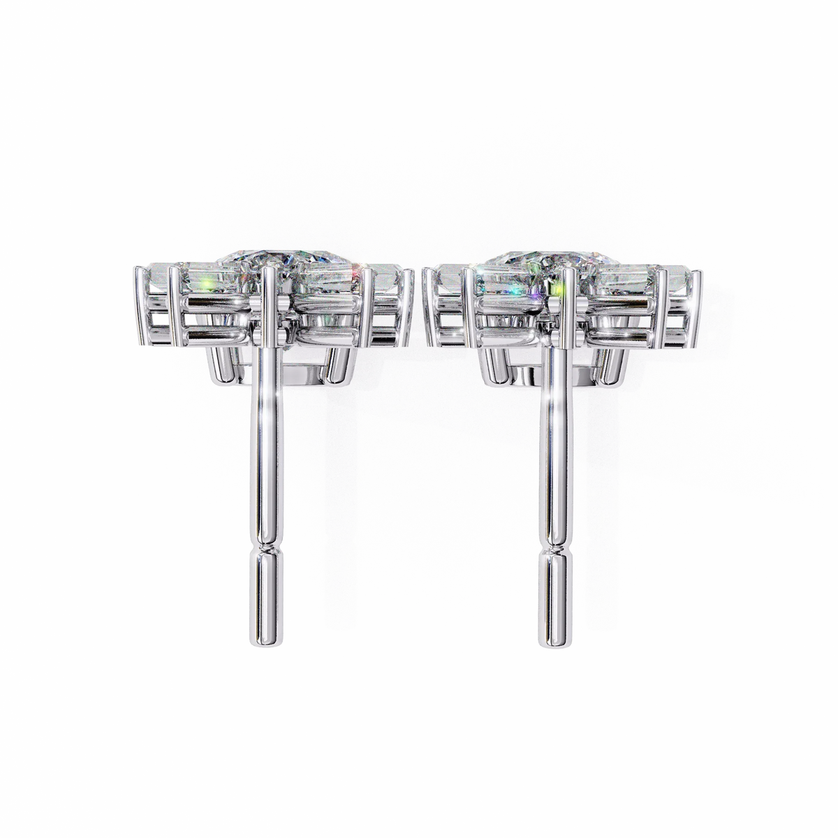Radiance Baguette Cluster Drop Lab Grown Diamond Studs - Ophiratbf