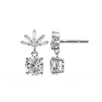 Radiance Baguette Cluster Drop Lab Grown Diamond Studs - Ophiratbf