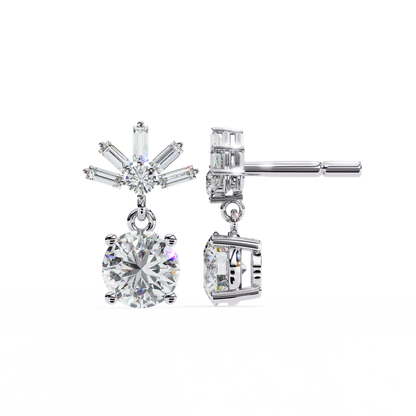 Radiance Baguette Cluster Drop Lab Grown Diamond Studs