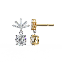 Radiance Baguette Cluster Drop Lab Grown Diamond Studs - Ophiratbf