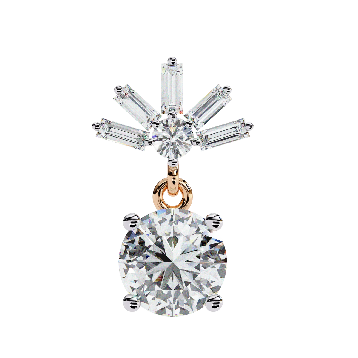 Radiance Baguette Cluster Drop Lab Grown Diamond Studs - Ophiratbf