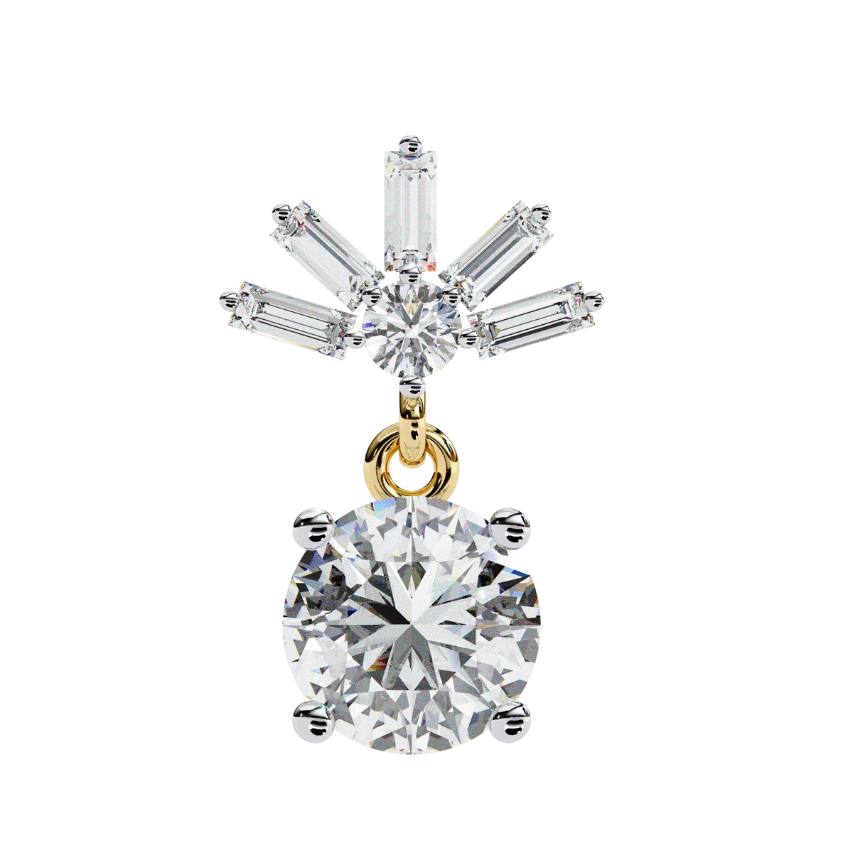 Radiance Baguette Cluster Drop Lab Grown Diamond Studs - Ophiratbf