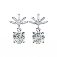 Radiance Baguette Cluster Drop Lab Grown Diamond Studs - Ophiratbf