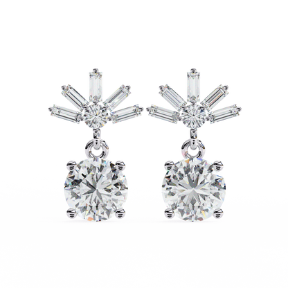 Radiance Baguette Cluster Drop Lab Grown Diamond Studs