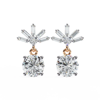 Radiance Baguette Cluster Drop Lab Grown Diamond Studs - Ophiratbf