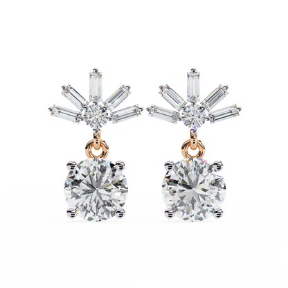 Radiance Baguette Cluster Drop Lab Grown Diamond Studs