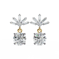 Radiance Baguette Cluster Drop Lab Grown Diamond Studs - Ophiratbf