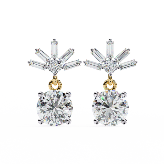 Radiance Baguette Cluster Drop Lab Grown Diamond Studs