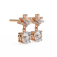 Radiance Baguette Cluster Drop Lab Grown Diamond Studs - Ophiratbf
