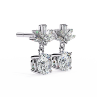 Radiance Baguette Cluster Drop Lab Grown Diamond Studs - Ophiratbf