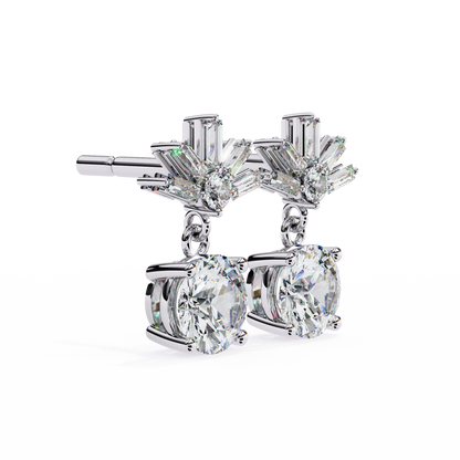 Radiance Baguette Cluster Drop Lab Grown Diamond Studs