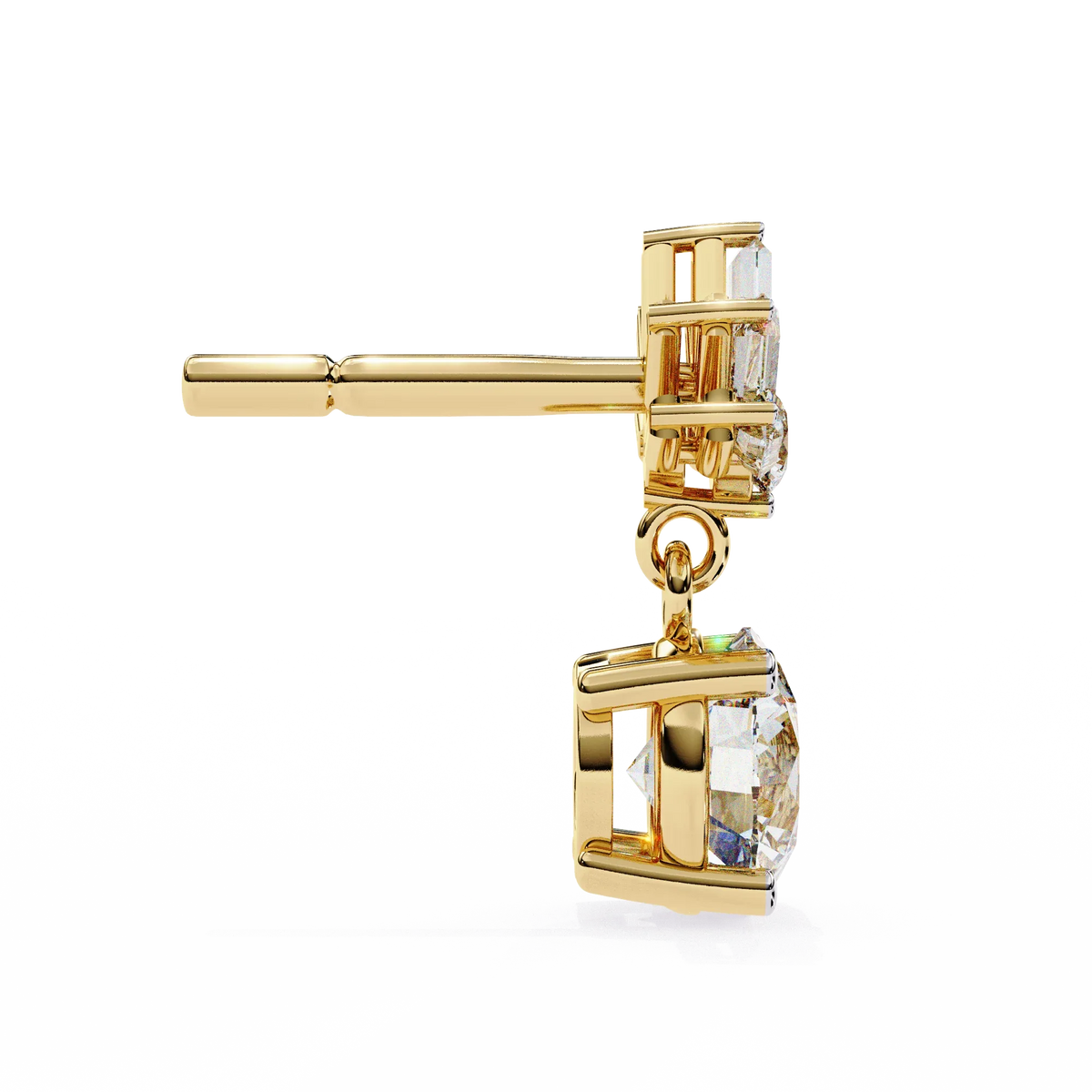 Radiance Baguette Cluster Drop Lab Grown Diamond Studs - Ophiratbf