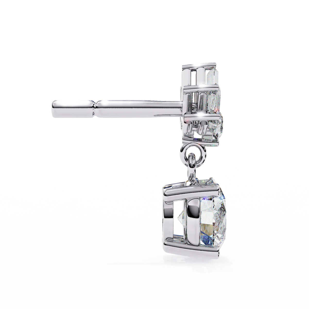 Radiance Baguette Cluster Drop Lab Grown Diamond Studs - Ophiratbf