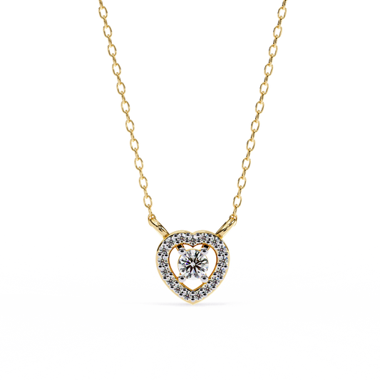 Cherish Heart Halo Lab Grown Diamond Pendant