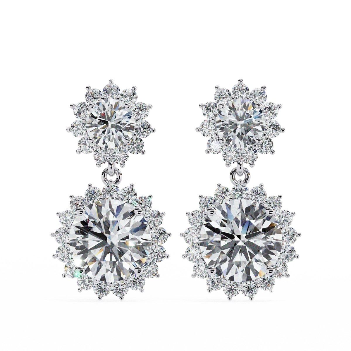 Aurora Double Halo Drop Lab Grown Diamond Studs - Ophiratbf