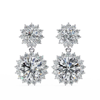 Aurora Double Halo Drop Lab Grown Diamond Studs - Ophiratbf