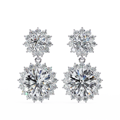 Aurora Double Halo Drop Lab Grown Diamond Studs