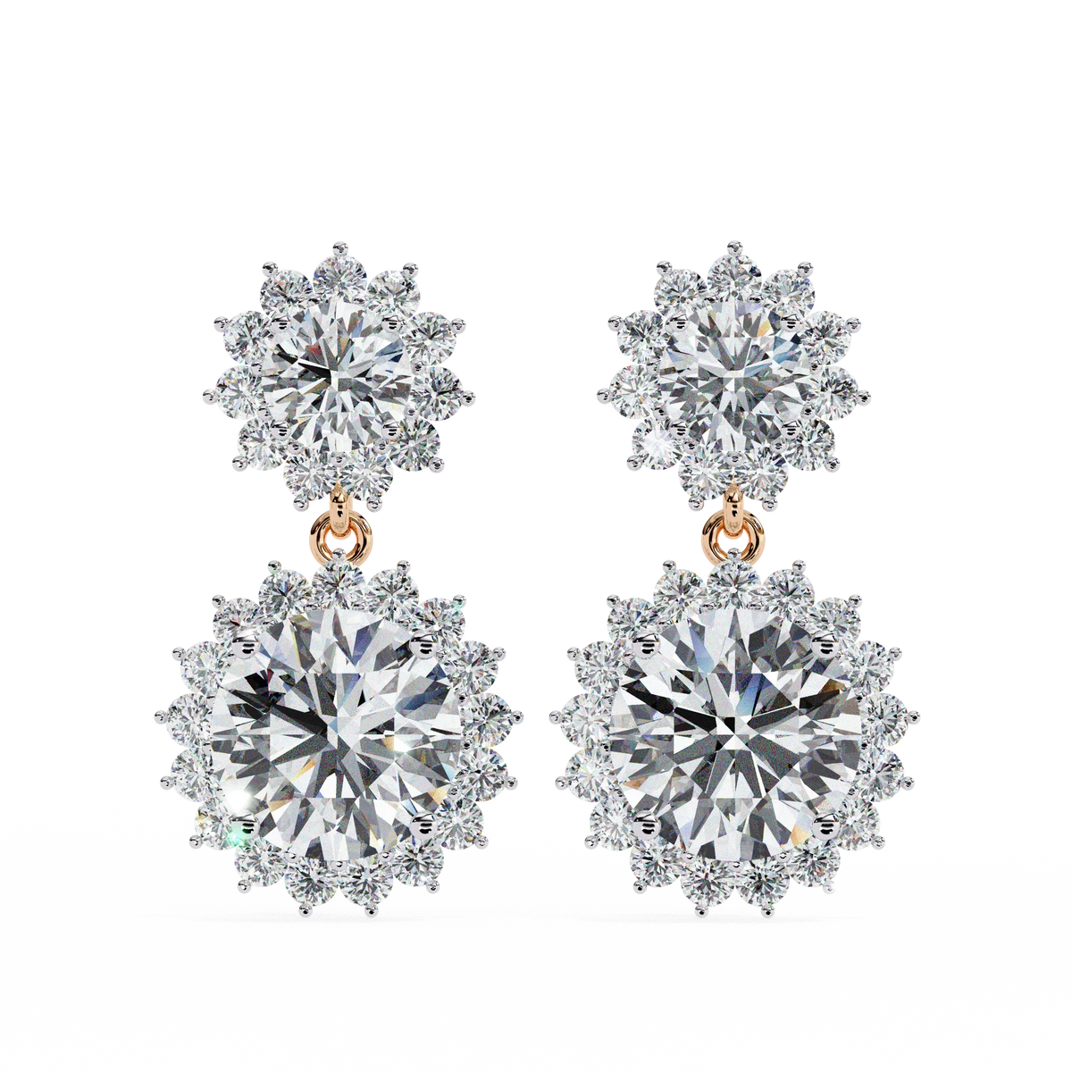 Aurora Double Halo Drop Lab Grown Diamond Studs - Ophiratbf