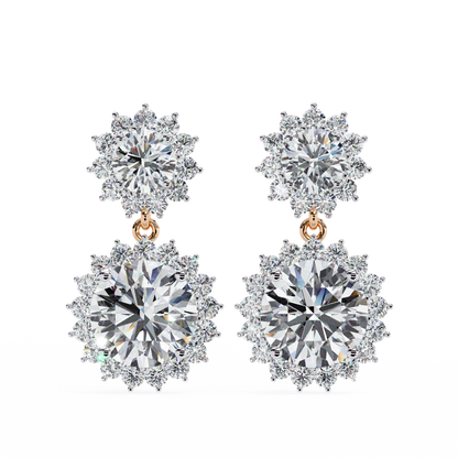 Aurora Double Halo Drop Lab Grown Diamond Studs