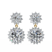 Aurora Double Halo Drop Lab Grown Diamond Studs - Ophiratbf