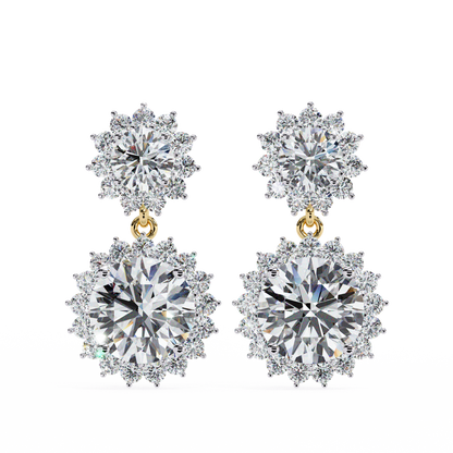 Aurora Double Halo Drop Lab Grown Diamond Studs
