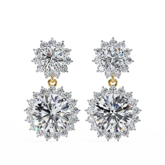 Aurora Double Halo Drop Lab Grown Diamond Studs