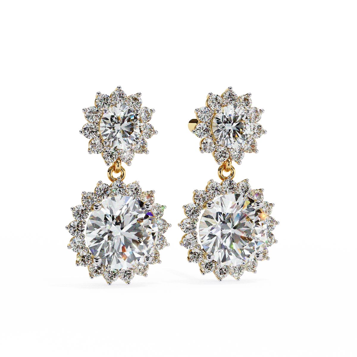 Aurora Double Halo Drop Lab Grown Diamond Studs - Ophiratbf