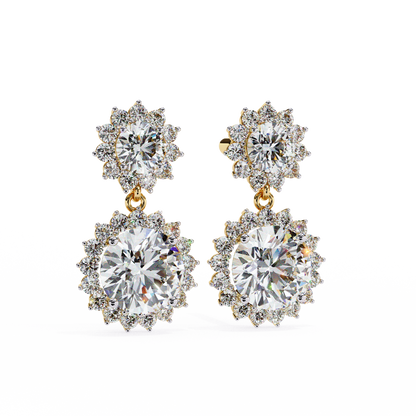 Aurora Double Halo Drop Lab Grown Diamond Studs