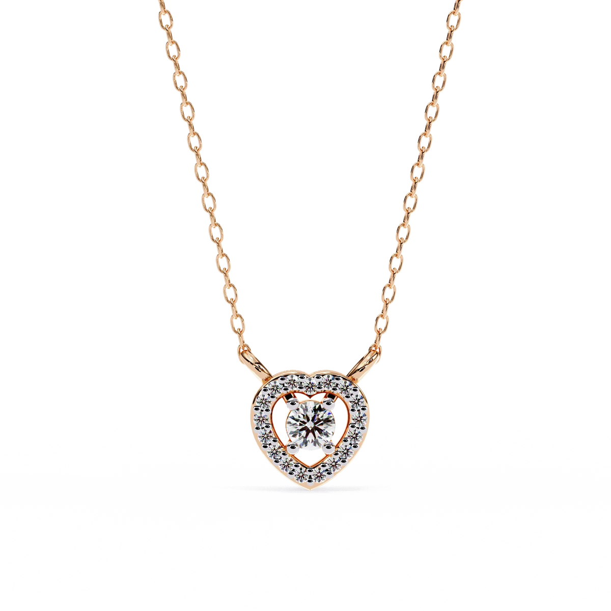 Cherish Heart Halo Lab Grown Diamond Pendant - Ophiratbf
