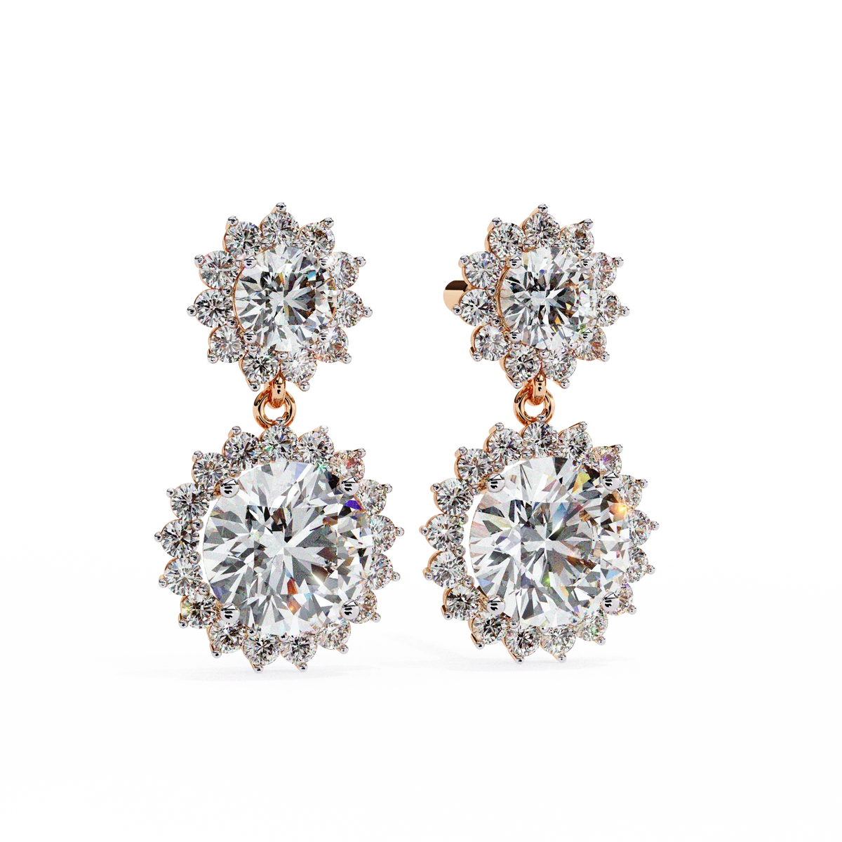 Aurora Double Halo Drop Lab Grown Diamond Studs - Ophiratbf