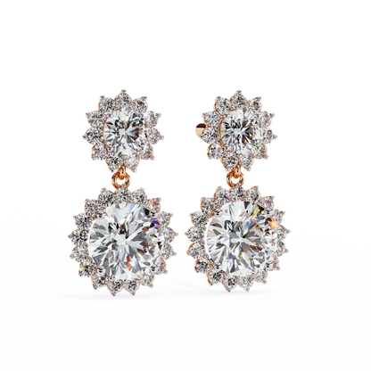 Aurora Double Halo Drop Lab Grown Diamond Studs